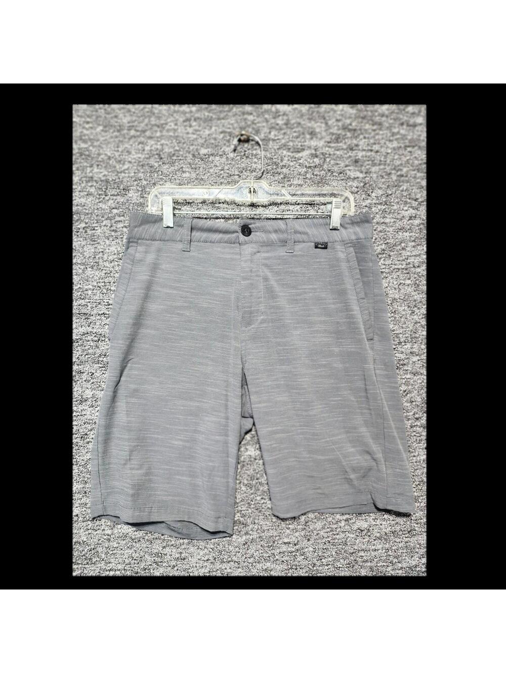 Nitrous Black Casual Shorts Men Polyester Cotton Pockets Gray Button Style 2704…
